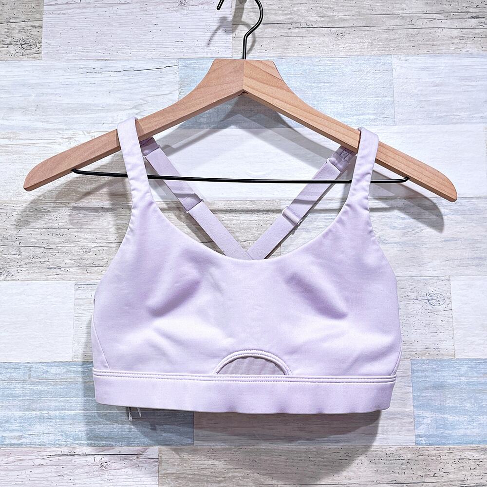 VSX Victorias Secret X Back Sports Bra Purple Mesh Soft Cups Womens Small